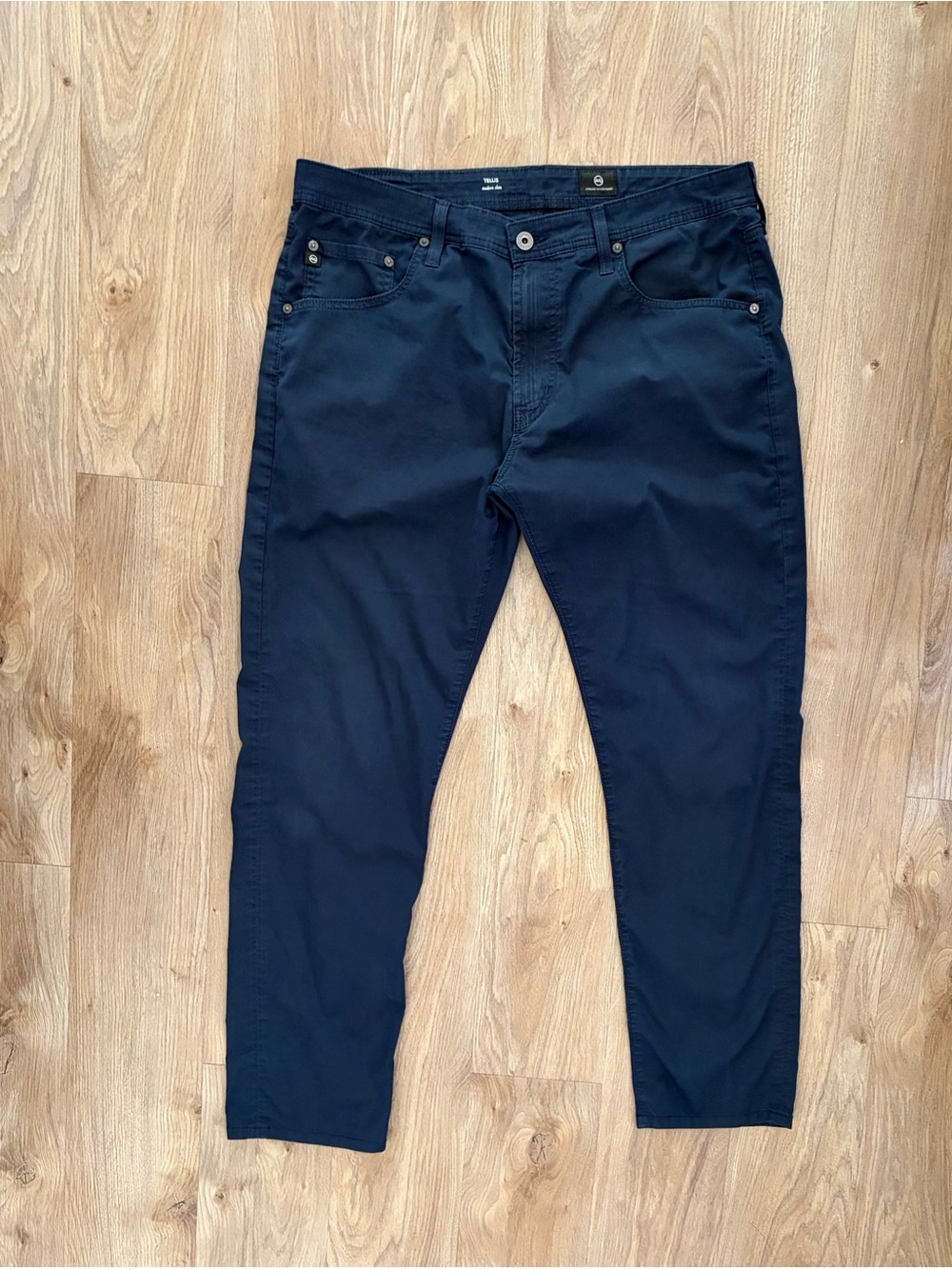 Ag Adriano Goldschmied Tellis Modern Slim Stretch Jeans Navy Blue 36x34 Great